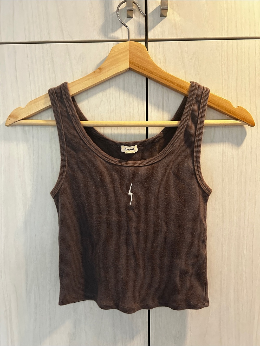 Garage Ribbed Tank with White Lightning Accent